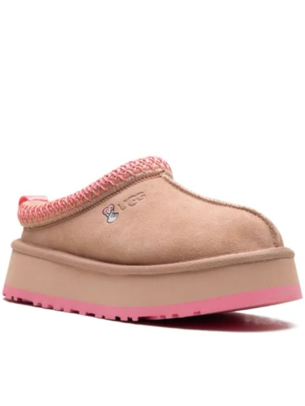 UGG Tazz Love Slippers in Arroyo with Tropical Pink Trim - Picture 2 of 12